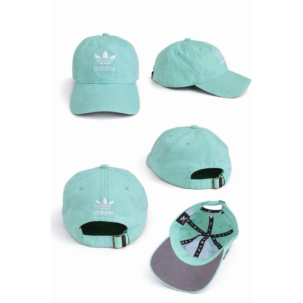 Adidas Originals Trefoil Relaxed Strapback Hat Mint Green Mens Womens Dad Cap